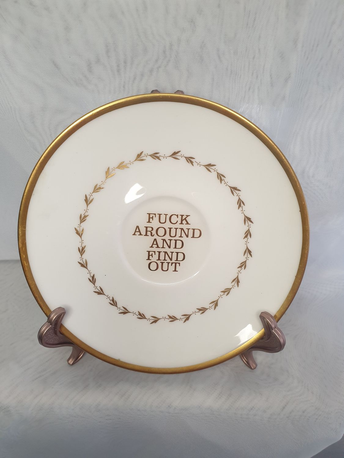 F*ck Around &amp; Find Out - One of a Kind Altered Art Dish