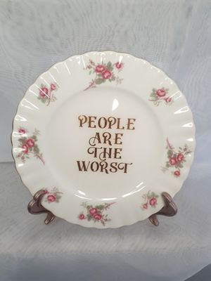People Are The Worst - One of a Kind Altered Art Dish