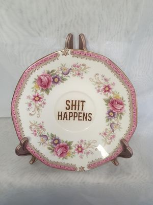Sh!t Happens - One of a Kind Altered Art Dish
