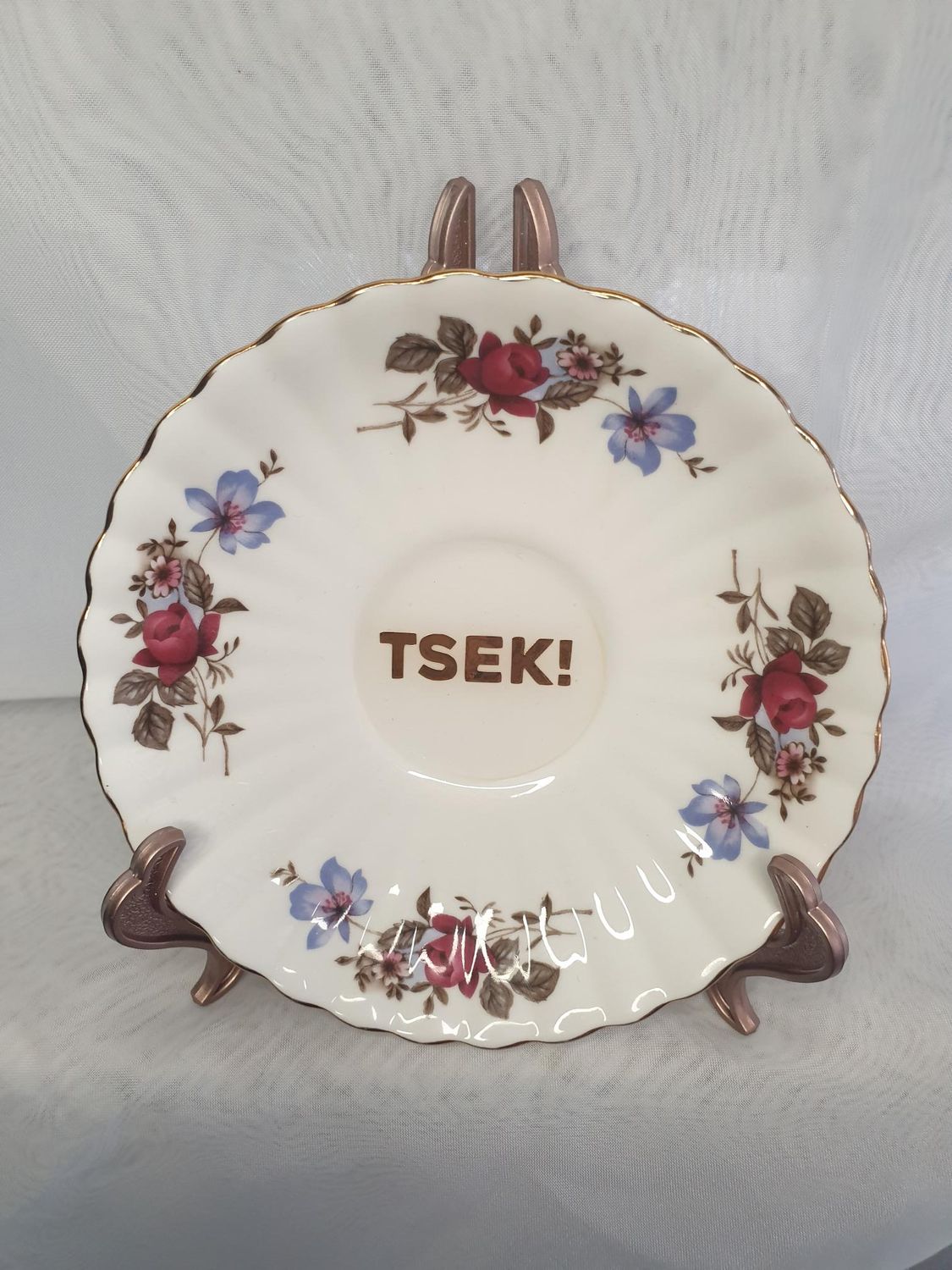 Tsek! - One of a Kind Altered Art Dish