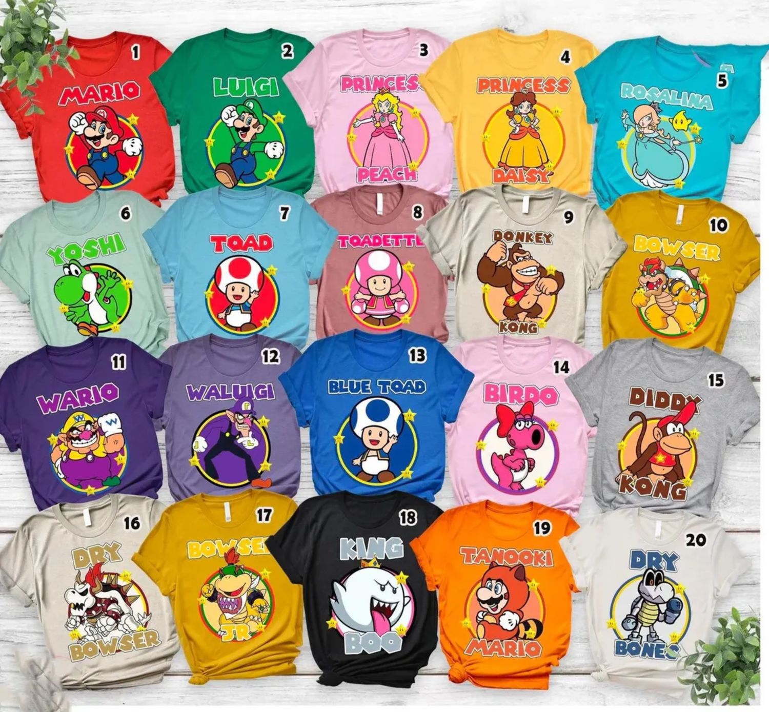 Classic Super Mario Characters T-Shirt