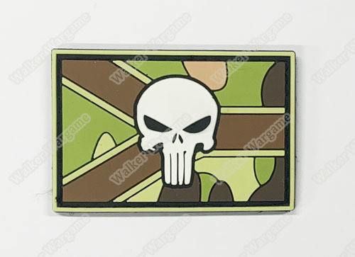 PWG002 PVC Navy SEAL Punisher RSA Flag Patch With Velcro - Multicam Color