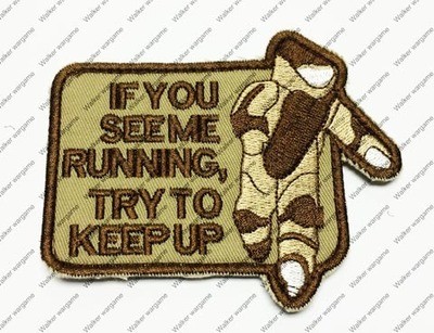 B1436 US EOD Boom Square Chapter Morale Patch - Keep Up Patch Tan Colour