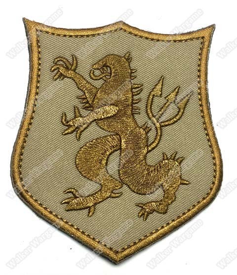 WG015 SEAL Team 6 Crusader Lion Patch With Velcro - Tan Colour