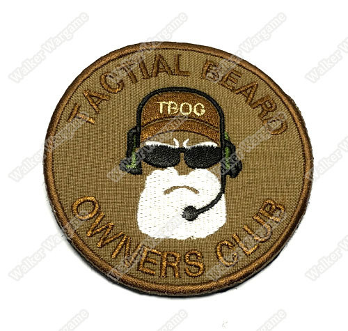 WG034 Tactical Beard Owners Club Patch With Velcro - Tan Colour