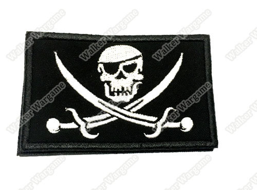 WG030 Navy SEAL Team Skull Pirate Patch With Velcro - Full Colour
