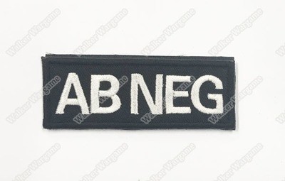WG043B US Army AB NEG Blood Type Patch With Velcro - SWAT Black