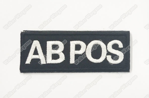 B618B US Army AB POS Blood Type Patch With Velcro - SWAT Black