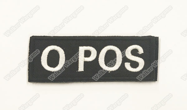 B617B US Army O POS Blood Type Patch With Velcro - SWAT Black