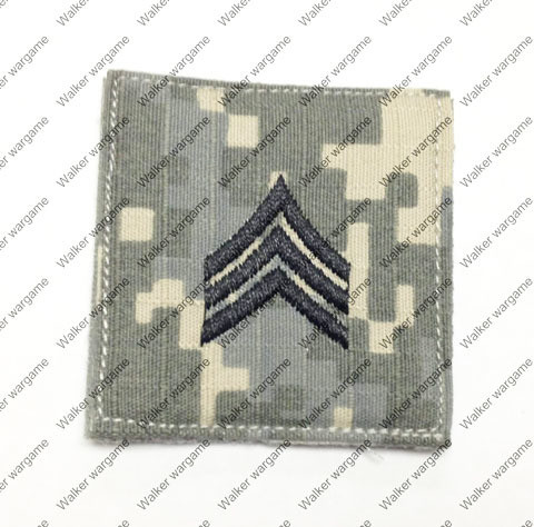 B350 US Army E-5 Sergeant (Sgt) Rank Patch With Velcro - ACU Colour