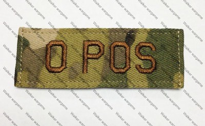 B617 US Army O POS Blood Type Patch With Velcro - Multicam Colour
