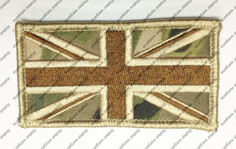 B2737 UK British Flag Patch With Velcro - Multicam Colour