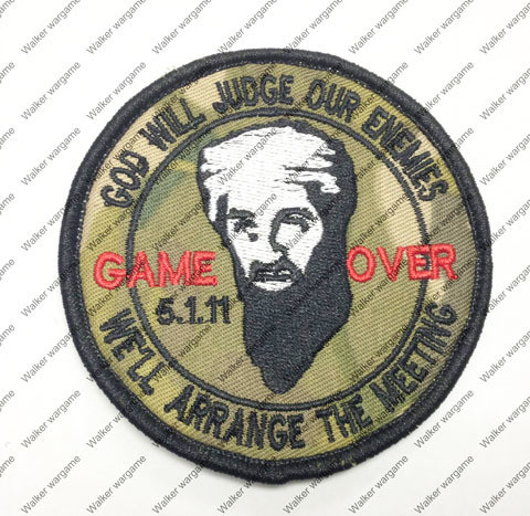 B1583 Bin Laden Game Over - Seal Team Patch With Velcro - Multicam Colour