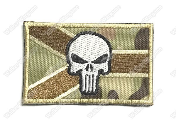 WG059 Navy SEAL Punisher RSA Flag Patch With Velcro - Multicam Color