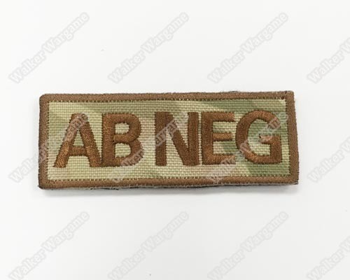 WG043 US Army AB NEG Blood Type Patch With Velcro - Multicam Colour
