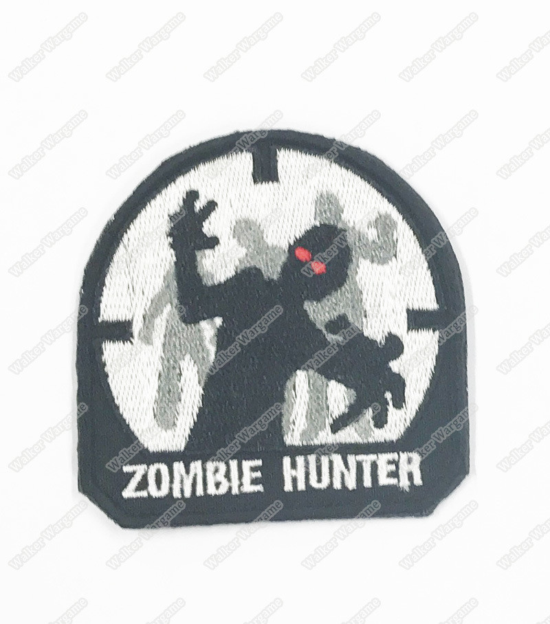 WG081 Aiming Zombie, Zombie Hunter Patch With Velcro - Black