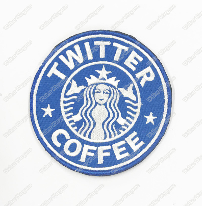 WG087 Twitter Coffee US Army Chapter Morale Patch With Velcro - Full Color