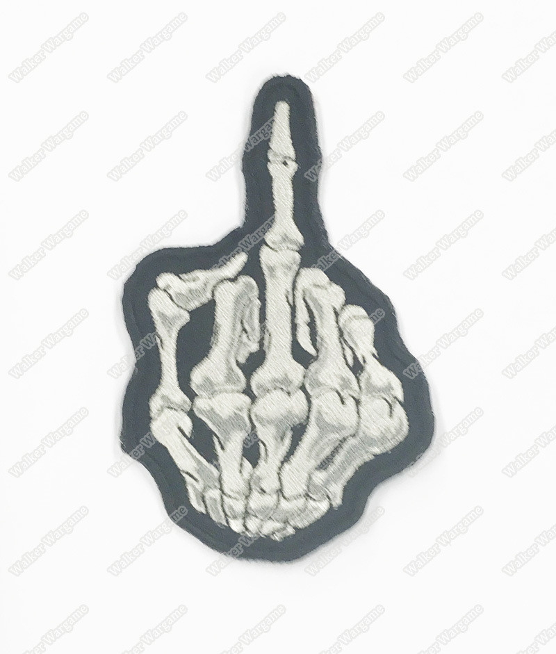 WG089 Skull Middle Finger US Army Chapter Morale Patch With Velcro - Full Color