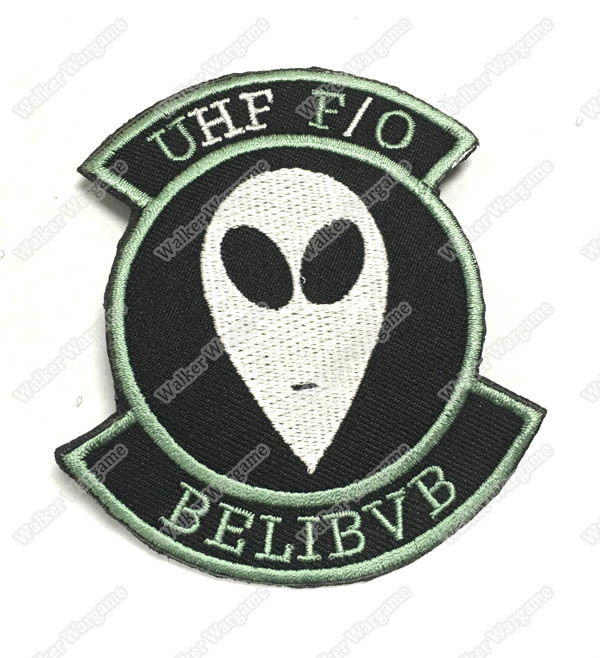 WG054 US Navy UHF F/O UFO Fleet Communications Believe Space Black Ops Patch With Velcro - Green Color