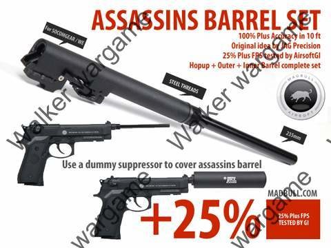 Madbull Assassins 235mm Barrel Set (With Chamber) for GBB Pistol