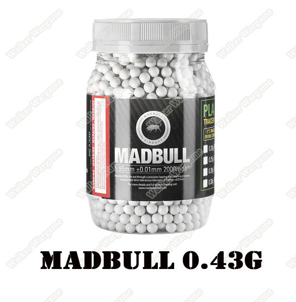 MadBull 0.43g Precision Ultimate Heavy BB For Snipers 2000 rds - White Color