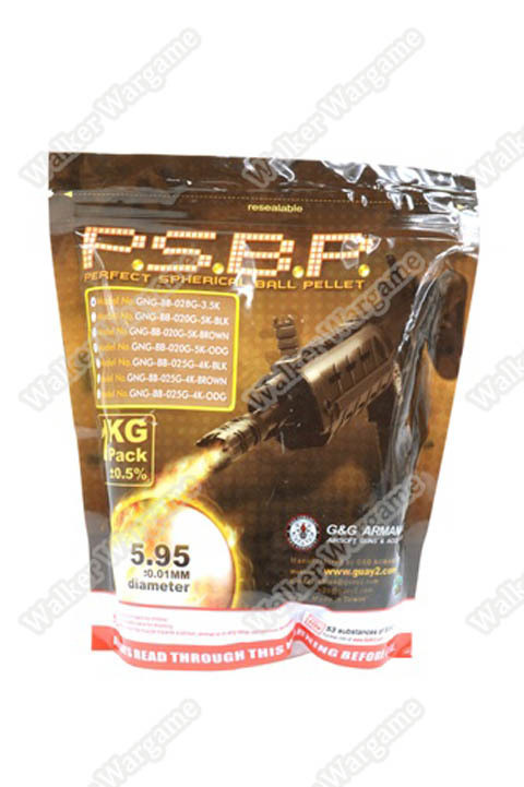G&G 0.28G P.S.B.P. Perfect Spherical Seamless 6mm Airsoft BBs - 1KG 3571rds