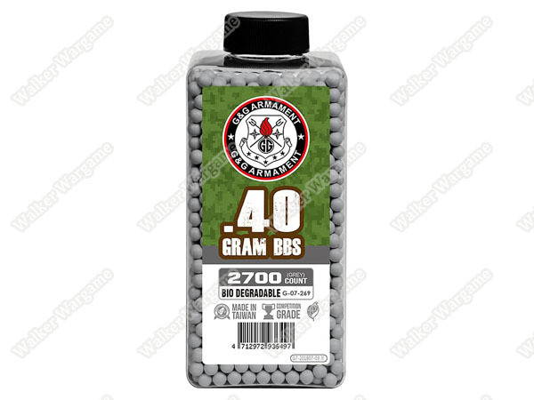 G&amp;G 0.40g High Quality Precision Grade Biodegradable BB - 2700rds Bottle
