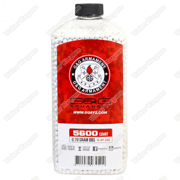 G&G 0.20G P.S.B.P. Perfect Spherical Seamless 6mm Airsoft BBs - 5600rds Bottle