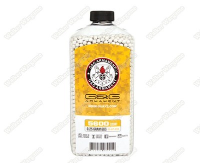 G&amp;G 0.25G P.S.B.P. Perfect Spherical Seamless 6mm Airsoft BBs - 5600rds Bottle