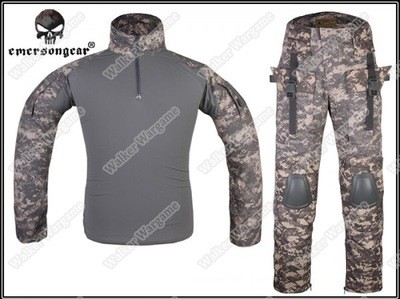 Combat Set Shirt &amp; Pants Build in Elbow &amp; Knee Pads - US Army Digital ACU