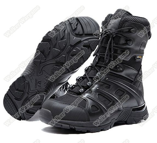 UniteWin Tactical Non-slip Combat Boots With Side Zip - SWAT Black
