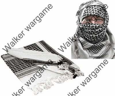 Mil Spec 100% Cotton Tactical Shemagh White / Black