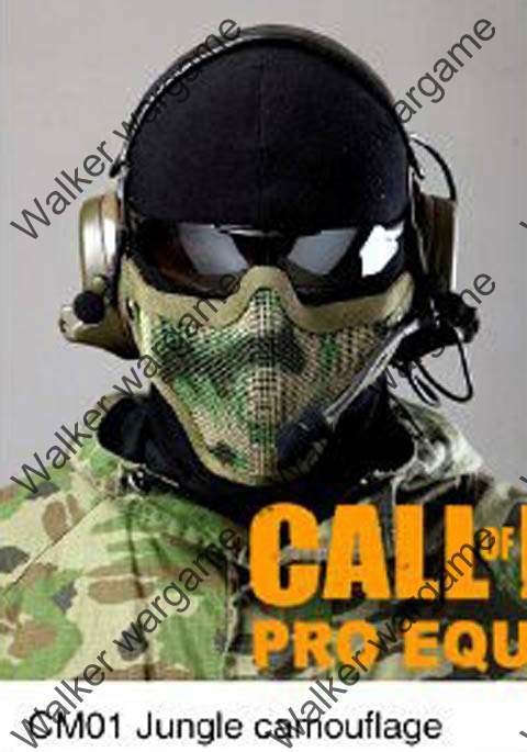 Stalker Type V1 Half Face Metal Mesh Mask - Woodland Camo