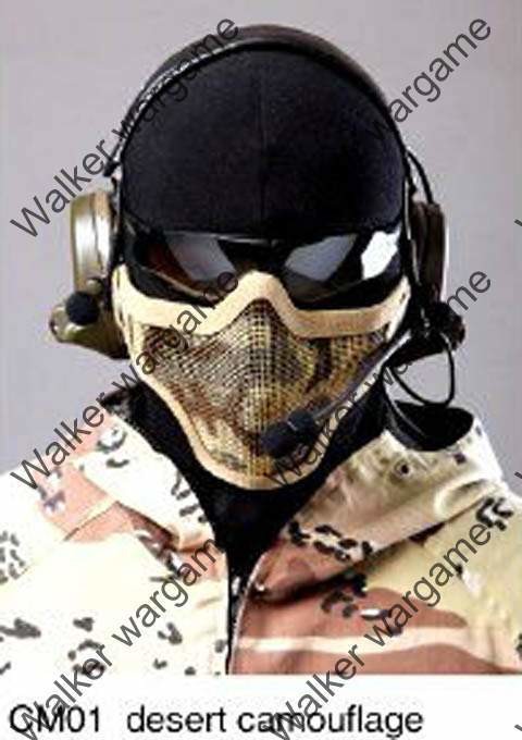 Stalker Type V1 Half Face Metal Mesh Mask - Desert Camo