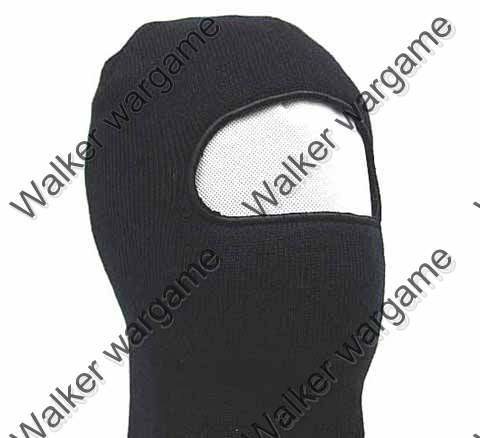 Winter 100% Wool Balaclava 1 Hole Face Mask - Black