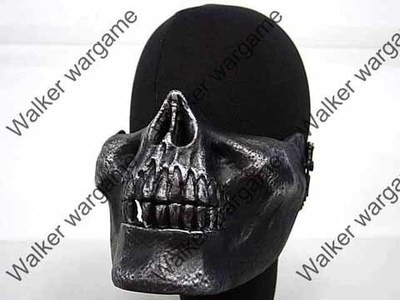 M03 Skull Plastic Half Face Protector Mask -Metal Black