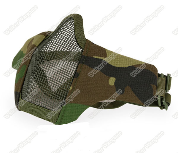 V1S Stalker Type Half Face Metal Mesh Mask - US Army WoodLand