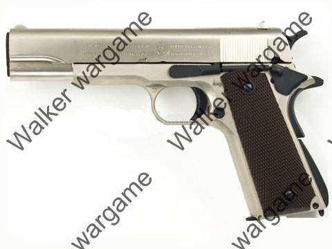 WE Full Metal Colt 1911 Single Stack Green Gas Blow Back Pistol - Silver