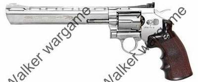 G&G Full Metal G734 CO2 Gas Airsoft Revolver - Silver (With Quick Loader + 6 Shell)