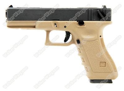 WE Tech Glock 18C Geen Gas Blow Back Pistol - Tan Semi Auto/Full Auto