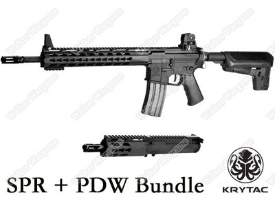 Krytac Full Metal Trident MKII SPR / PDW Bundle Airsoft AEG Rifle Package - Black