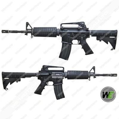 WE M4A1 Full Metal Green Gas Blow Back Rifle (Black, Open Chamber Version)