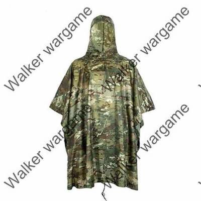 Military Poncho Waterproof Hooded Raub Coat US British Army Ripstop - Multicamo