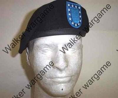 US Army Beret Shaved Shaped Leather Band - Black