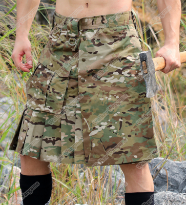 Tactical Man Scotland Skirt Multicam Camouflage Army skirt waist 68-108cm