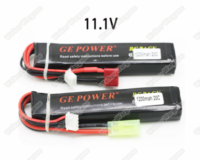 GE Power Lipo battery 11.1V 1200MAH 20C RC Airsoft Gun Battery S Type (Deans And Tamiya Connect)