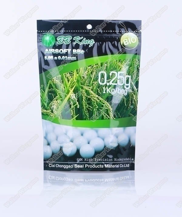 BB King 0.25g Biodegradable Airsoft 6mm BB 1KG Pack