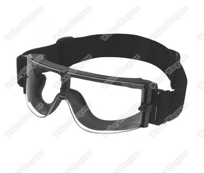 Tactical Wind Dust X800 Goggle Clear Glasses - Black