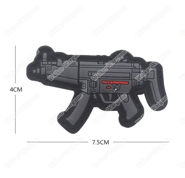 PWG006 PVC Rubber H&K Mp5 Patch With Velcro - Full Colour