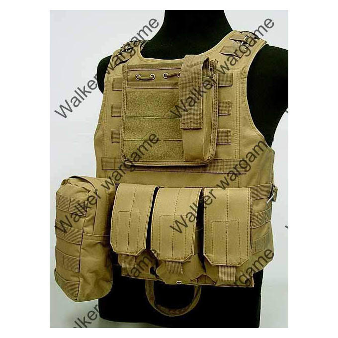 USMC FSBE Molle Combat Assault Plate Carrier Vest - Marine Tan